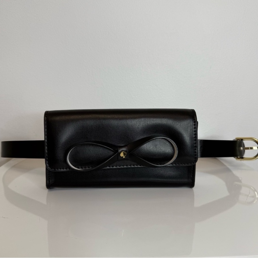 Kate Spade NWT Black Belt Bag with Bow Accent ♠️ - Picture 3 of 10